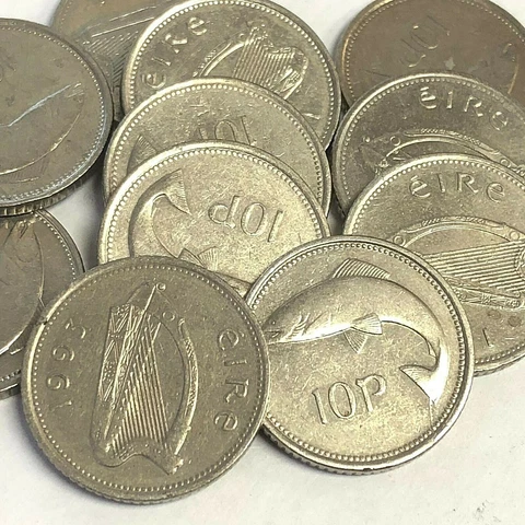 IRELAND 10 PENCE Salmon - Irish Fish Coin (1993 - 2000 type), 22mm, KM#29 Cover