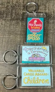 3 Russ Berrie Keychains Family Children Fast Food - Picture 1 of 2
