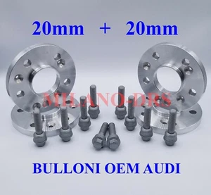 KIT 4 DISTANZIALI RUOTA 20+20mm AUDI Q3 - Q4 + BULLONI OEM AUDI - Imagen 1 de 2