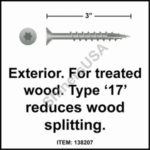 (2000) 17 WAR Coated Exterior Screw 9 x 3 Star Drive Bugle Head w/Nibs #138207 - Picture 1 of 1