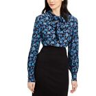Nanette Lepore New Women's Floral-Print Bow-Neck Silk Blouse Shirt Top Tedo