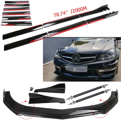 For Mercedes Benz E Front Rear Bumper Lip Spoiler Splitter Body Kit Side Skirt Foto 1 de 4