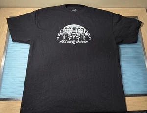 Black Scale Shirt Men Large Black Spell Out Art Graphic Tee Long Sleeve Stretch - Picture 1 of 6