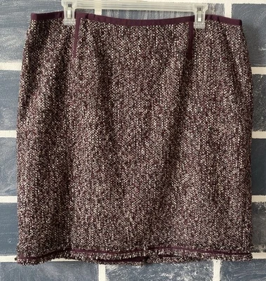 Falda lápiz Talbots para mujer 20W mezcla de lana granate carrera modesta hasta la rodilla Foto 1 de 4