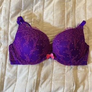 Victorias Secret BH 36C lila/rosa Spitze sehr sexy Push-Up gepolstert Bügel - Bild 1 von 7