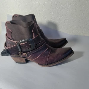 Junk Gypsy HWY 237 Ankle Western Boot , Sz 9 , Maroon Red Leather - Picture 1 of 10