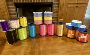 Curling Ribbon Lot of 16+ Rolls New & Partially Used in a Variety of Colors - Picture 1 of 16