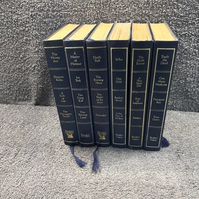 6 x Readers Digest Condensed Books - Blue Binding - Bookcase filler - 24 stories - Image 1 of 4