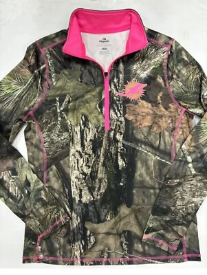 Пуловер Miami Dolphins Pink Majestic Camo Mossy Oak 1/4 на молнии размер средний - Изображение 1 из 3