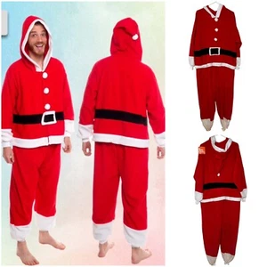 Funziez! Christmas Santa Claus Unisex Adult Pajama Jumpsuit One Piece Size XL - Picture 1 of 9