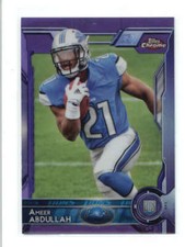 AMEER ABDULLAH 2015 TOPPS CHROME #111 PURPLE REFRACTOR ROOKIE RC  AH2934