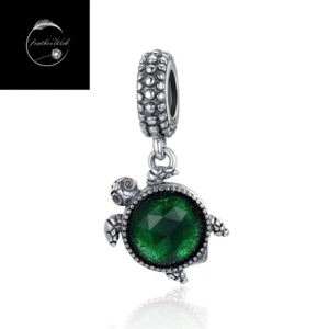Sterling Silver 925 Charm Sea Turtle Animal Tortoise Dangle Pendant - Travel Mum - Picture 1 of 10