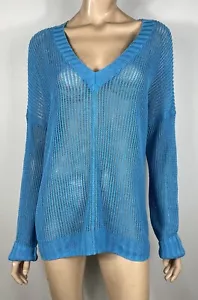Country Road Blue Lightweight Linen Knit Pullover - Size Large - Picture 1 of 6