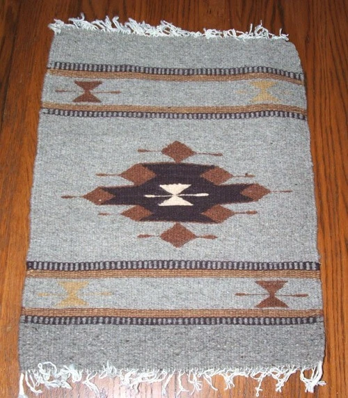 Table Topper or Runner Hand Woven Wool 20x15" Earth tones SOUTHWESTERN ET02 - Image 1 of 1