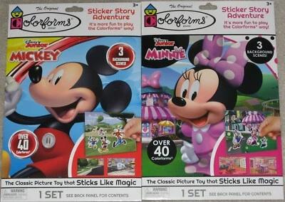 NEW Mickey Mouse , Minnie and Friends 2 Colorforms Sticker Story Adventure Sets - Image 1 of 2