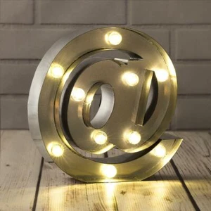 Marquee Light Symbol '@ At Web Internet' LED Metal Sign (8 Inch, Battery,Timer) - Picture 1 of 5