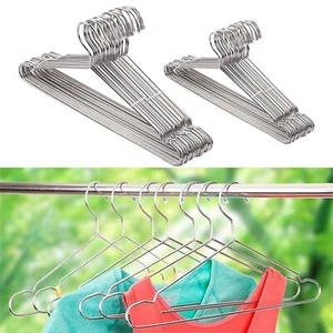 10 Pack Clothes Hangers Stainless Steel Heavy Metal Pants Hanging Racks Bars, 2 - Picture 1 of 15