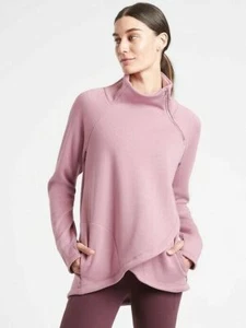 NUOVO ATHLETA Cozy Karma Asym Pullover DOGWOOD Malva Felpa XSP PETITE XS NUOVO CON ETICHETTE - Foto 1 di 6