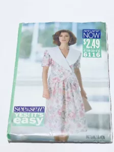 Falda Top Butterick Patrón Costura 6116 Misses Vintage Sin Cortar - Imagen 1 de 2