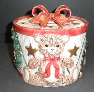 Fitz and Floyd Toy Wreath Small Cookie Jar- New in Box -2070/64 - Picture 1 of 6