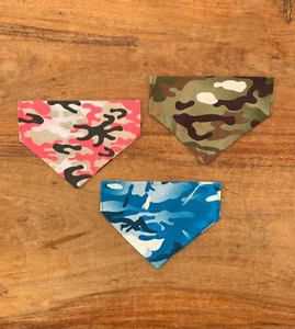 Bandane per cani mimetiche con stampa esercito, cravatte con fiocco, fiori e personalizzate - Foto 1 di 4