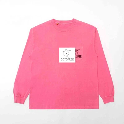 GOTOFREE 25SS LONG SLEEVE FRENCH T SHIRT HIPHOP CALIFORNIA YELLOW COTTON TOP TEE - Image 1 of 4