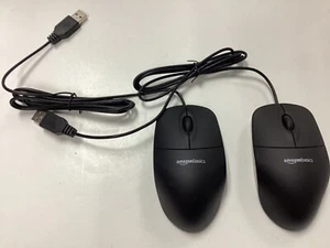 (2) Amazon Basics USB Wired Computer Mouse (Black) - Picture 1 of 3