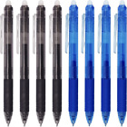 8 Pack Retractable Erasable Gel Pens Clicker Fine Point 0.7Mm, Make Mistakes Dis