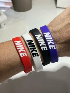 Unisex Adult and Kids Sports Nike Silicone Rubber Stretch Washable Bracelet - Picture 1 of 27