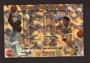 Georgia Tech Yellowjackets--Dion Glover--1998-99 Basketball Magnet Schedule - Picture 1 of 1