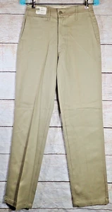 Deadstock Vintage 40s Military Sanforized Talon Zip NOS Khaki Chino Pants 27X32 - Picture 1 of 15