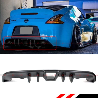For 2009-2020 Nissan 370Z Z34 JDM L Style Shark Fin Rear Bumper Diffuser Valance - Image 1 of 4