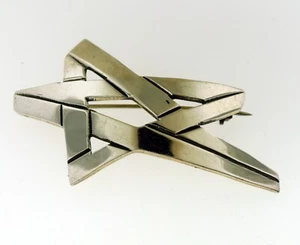 MODERN SHOOTING STAR MEXICO STERLING SILVER BROOCH MARKED 13 GRAMS - Picture 1 of 6