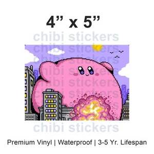 Lindo anime vinilo chibi pegatina parachoques coche Godzilla Kirby Kawaii - Imagen 1 de 2