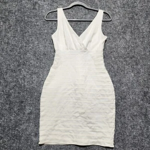 Express Womens size XS Off White / White Dress Short Fitted Heavy-weight Stretch - Picture 1 of 8