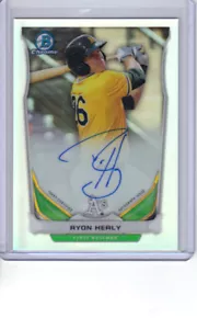 Ryon Healy 2014 autógrafo Bowman cromo refractor 276/500 automático A's - Imagen 1 de 2