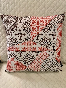 New Phantoscope Throw Pillow 18x18” Colorful Geometric Brown and Red Complete - Picture 1 of 4
