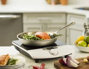 Gourmia GIC100UK Single Induction Hob Ring, StainlesSteel 1800 W, Black & White - Picture 1 of 7
