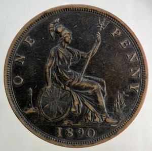 1890 Victoria One Penny Münze | sehr hochwertig - Bild 1 von 2