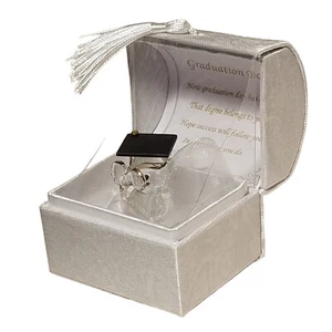 Glass GRADUATION OWL WITH GLASSES for Graduate with Poem GIFT BOXED - Picture 1 of 24