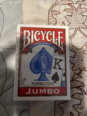 Bicycle Jumbo Face Playing Cards - Bicycle Poker Cards - 1 Red  - NEW - Image 1 of 4