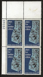 US Scott #1333, Plate Block #29349 1967 Better Cities 5c FVF MNH Upper Left - Picture 1 of 1