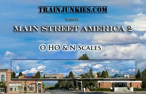 TrainJunkies Main Street America 2 Model Railroad Backdrop - Picture 1 of 6