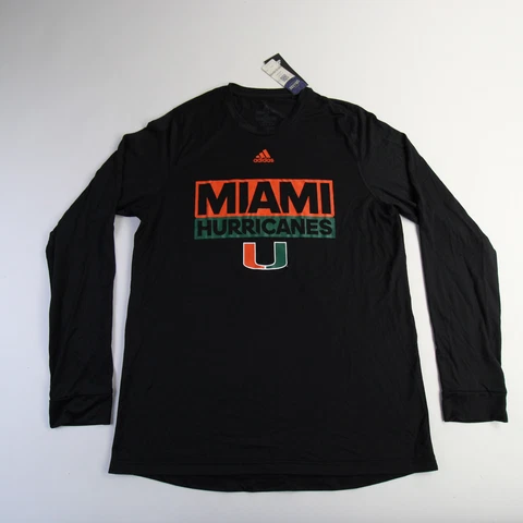 Miami Hurricanes adidas Aeroready Long Sleeve Shirt Men's Black New Cover