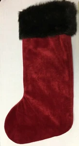 Christmas Stocking Large Red Chocolate Brown Holiday Sock NWOT! - Picture 1 of 4
