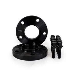 15mm Black Wheel Spacers for BMW 5 Series F models + bolts 72.6CB 5x120 - Picture 1 of 6