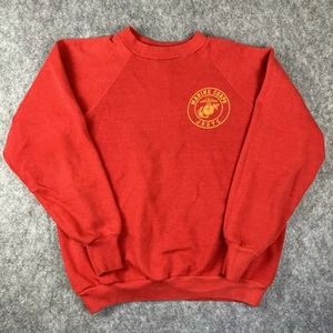 Marine Corps JROTC Health Strick Sweatshirt Pullover Rundhals Rot Vintage Gr. L - Bild 1 von 12