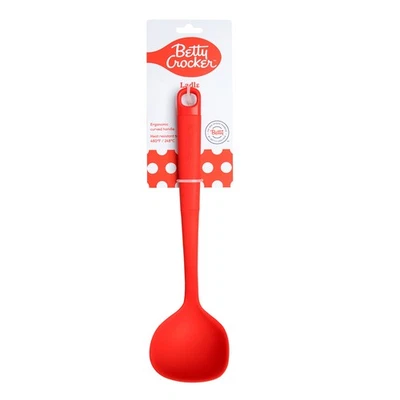 Cucharón de silicona Betty Crocker de 13 pulgadas, rojo Foto 1 de 4