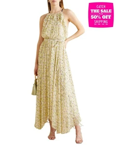 RRP€740 JASON WU Softy Chiffon Maxi Dress US8 UK12 IT44 L Lined Flared Belted - Picture 1 of 6