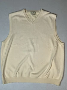Chaleco Eddie Bauer Para Hombre Crema/Blanco XL Capa de Invierno Algodón Preppy Informal Cuello en V - Imagen 1 de 3